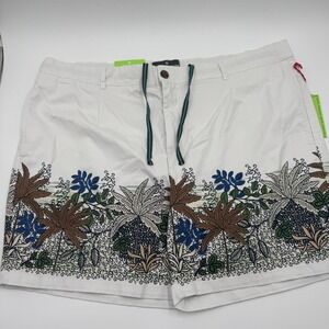 Houston White X Target NWT Men's Chino Shorts XXL White Leaf Print